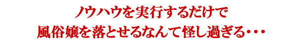 ノウハウを実行するだけで風俗嬢を落とせるなんて怪し過ぎる・・・