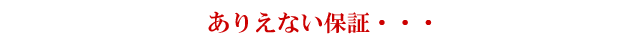 ありえない保証・・・